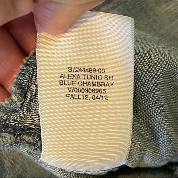 GAP Alexa Classic Casual Oversized Button Down Tunic Chambray Shirt Women's XS - Picture 4 of 9